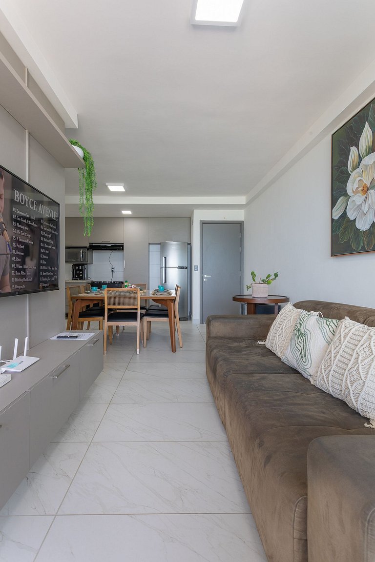 207B - Luxuoso Apto de 3 Quartos - Frente pro Mar no Branco