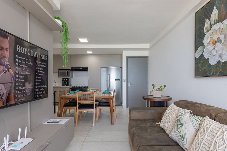 207B - Luxuoso Apto de 3 Quartos - Frente pro Mar no Branco