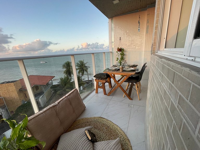 506B - Apto Luxo Branco Haus, 2 suítes e VISTA PRO MAR