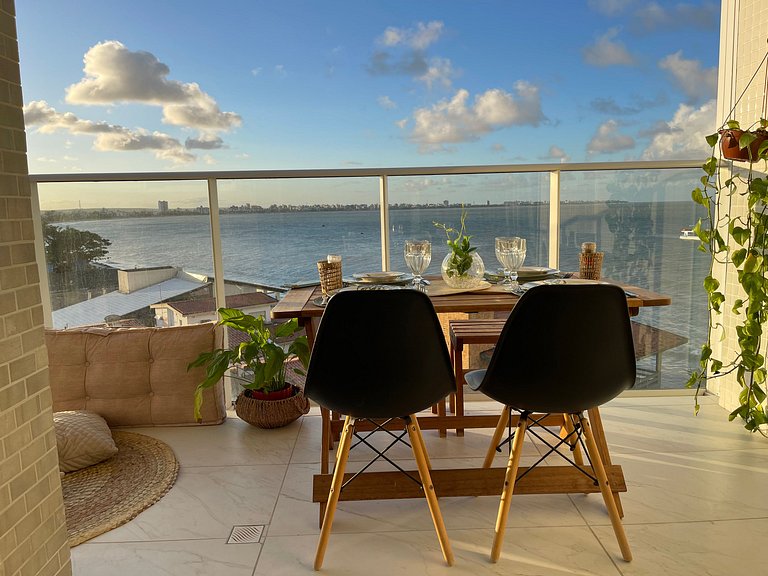 506B - Apto Luxo Branco Haus, 2 suítes e VISTA PRO MAR