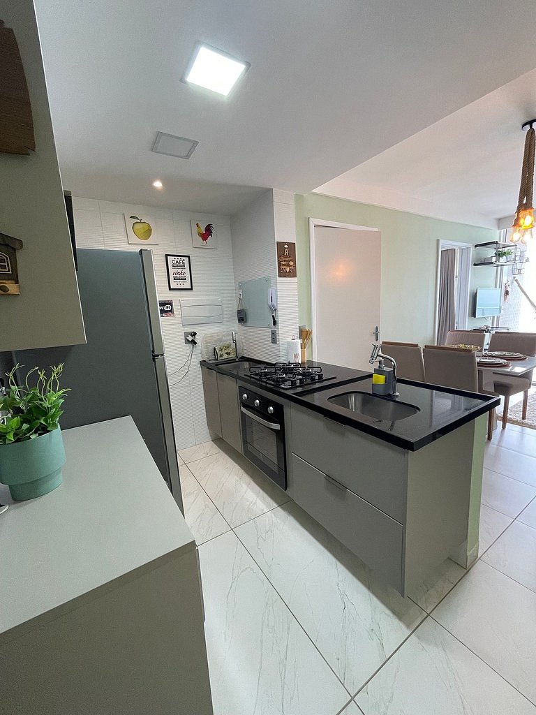 506B - Apto Luxo Branco Haus, 2 suítes e VISTA PRO MAR