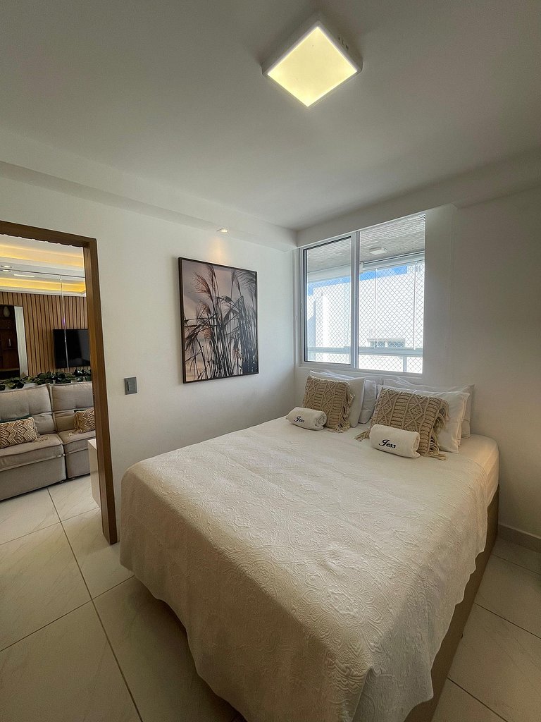 Apto 304A, LUXO 2 suítes, Pé na Areia Branco Haus