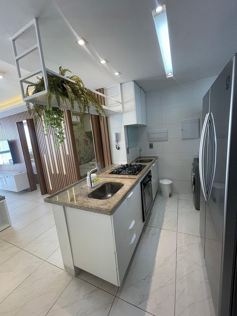 Apto 304A, LUXO 2 suítes, Pé na Areia Branco Haus