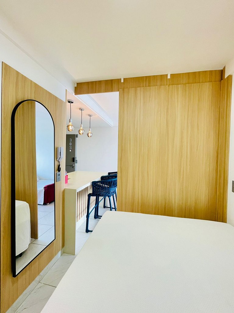 Apto c/ vista mar e pôr do sol/ pé na areia - 305B